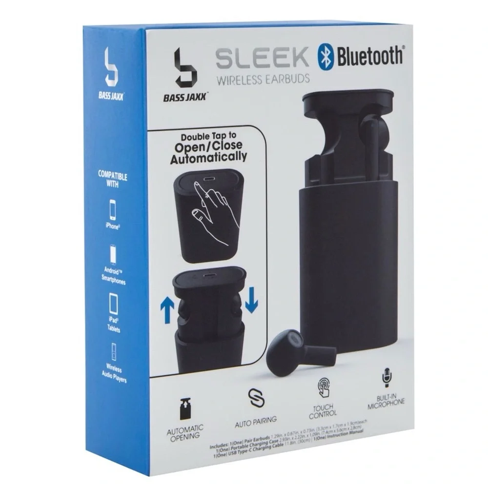 Sleek Bluetooth Wireless Earbuds With Mic